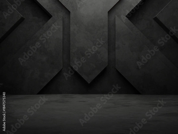 Obraz 3D dark concrete wall background.