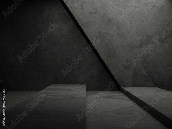 Obraz 3D dark concrete wall background.