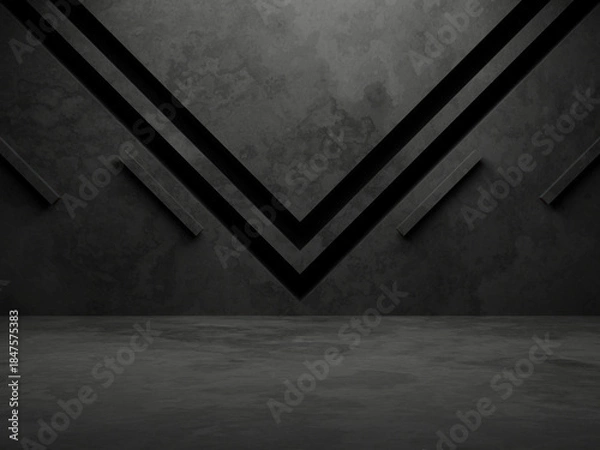 Obraz 3D dark concrete wall background.