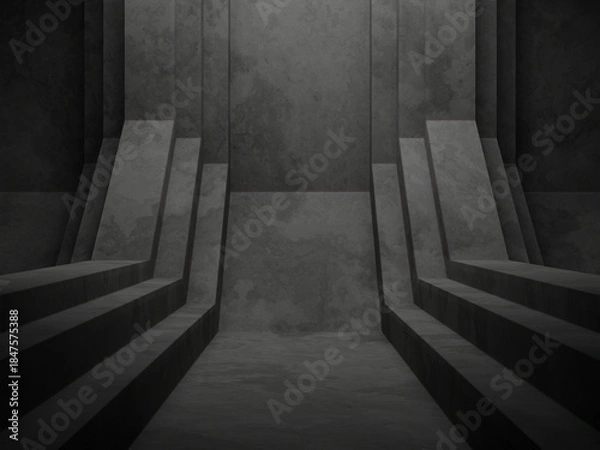 Obraz 3D dark concrete wall background.