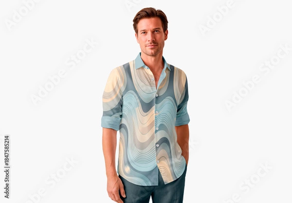 Fototapeta Rolled Sleeve Shirt Mockup