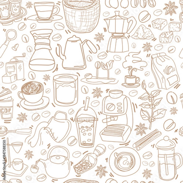 Fototapeta Coffee pattern background