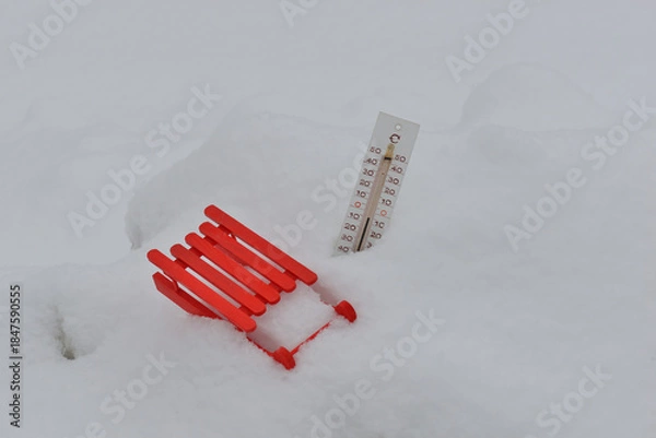 Obraz Thermometer im Schnee	