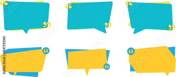 Fototapeta Modern Flat Design Quote Frames & Speech Bubbles Vector Collection