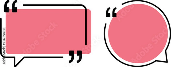 Fototapeta Modern Pink Quote & Speech Bubble Frames – Vector Typography Collection