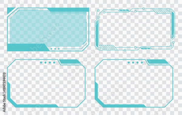 Fototapeta Futuristic UI Frames and Data Display Panels – High-Tech Interface Elements