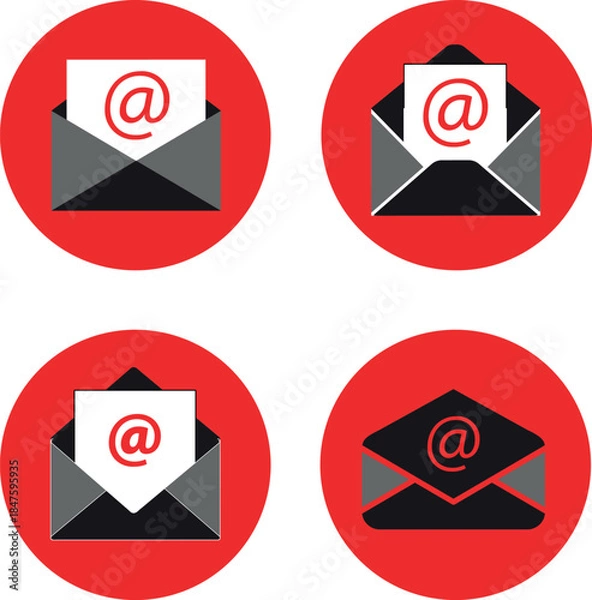 Fototapeta Email Envelope Icons Set