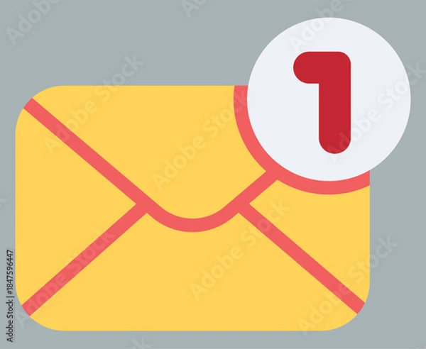 Fototapeta New Message Notification Icon – Minimal Vector UI Symbol