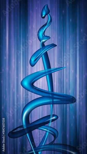 Obraz Abstract Blue Energy Flow