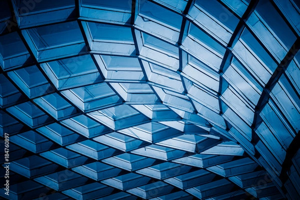 Fototapeta abstract architecture, blue toned image