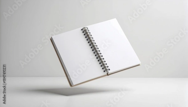 Fototapeta Blank Notebook Mockup with Elevated Studio Shadow
