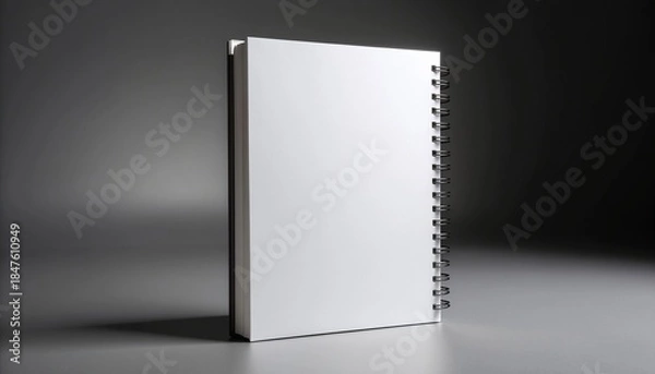 Fototapeta Blank Notebook Mockup Minimal Studio Background
