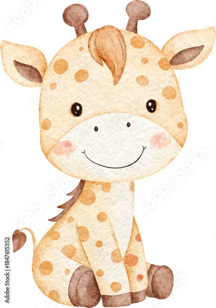 Obraz Watercolor Cute Baby Elephant