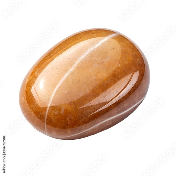 Fototapeta Polished Stone Pebble Isolated on Transparent Background PNG