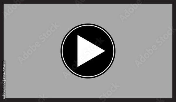 Fototapeta Play Button Icon on Grey Background