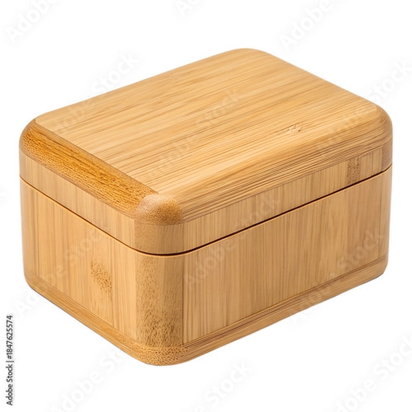 Fototapeta Mini Bamboo Storage Box Isolated on Transparent Background PNG