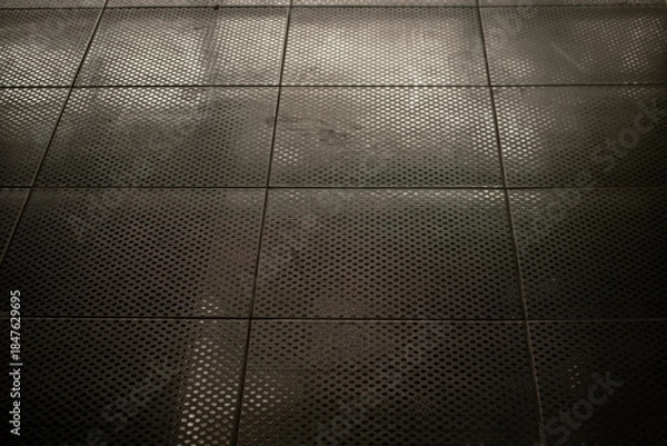 Fototapeta Seamless abstract black tile patterned surface