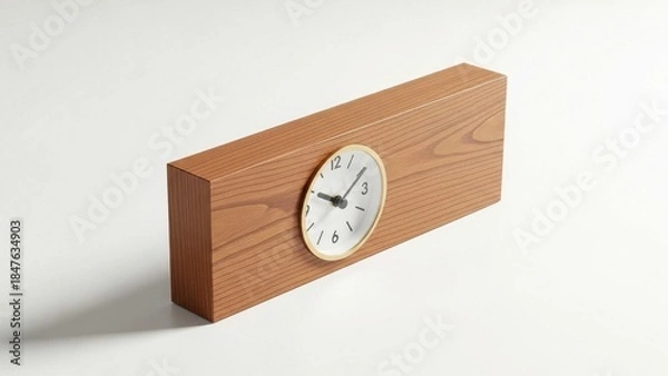 Obraz Modern Wooden Triangular Desk Clock
