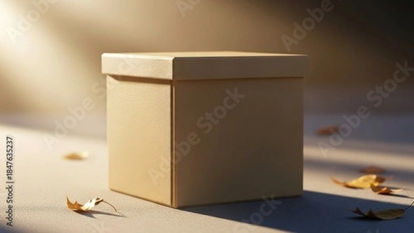 Obraz Square Cardboard Box in Warm Sunlight