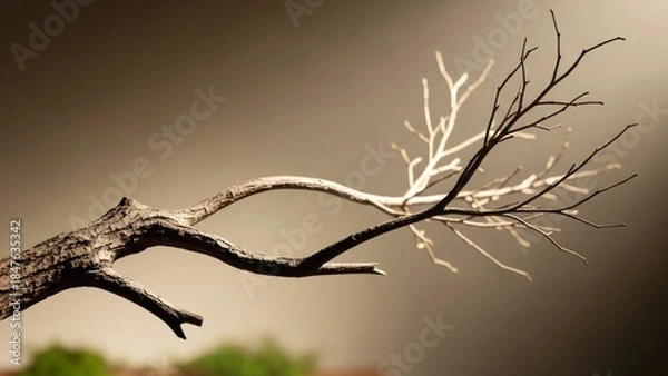 Obraz Silhouetted Dry Tree Branch against Sky