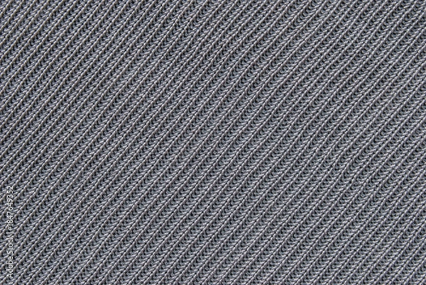 Fototapeta Soft gray ribbed knit fabric pattern close up as background