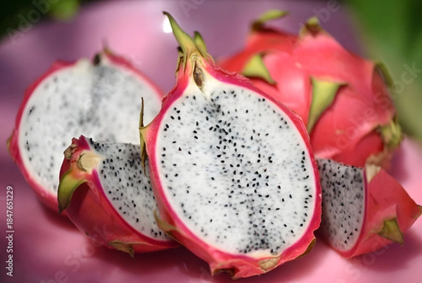Fototapeta dragon fruit isolated on white background