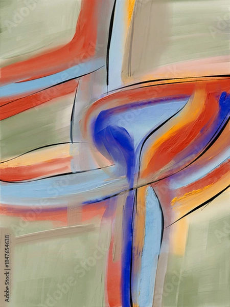 Fototapeta Bold and expressive abstract art with contrasting colors and striking lines, perfect for modern and vibrant interiors