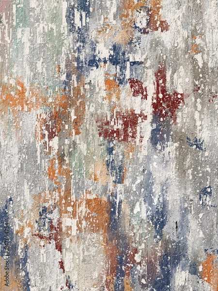 Fototapeta Abstract horizontal texture with distressed, woven effect. Ideal for digital surface design, textile patterns, and modern area rug concepts. Hand-painted digital background.