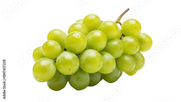 Obraz Fresh green Shine Muscat grapes PNG isolated on transparent background, healthy fruit for snack and dessert