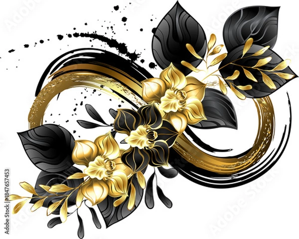 Obraz Symbol Infinity with black orchids