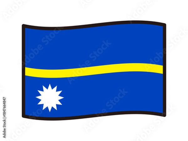 Obraz シンプルなナウル共和国の国旗イラスト素材4