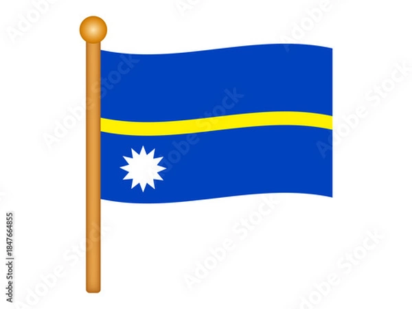 Fototapeta はためくナウル共和国の国旗アイコンイラスト素材2