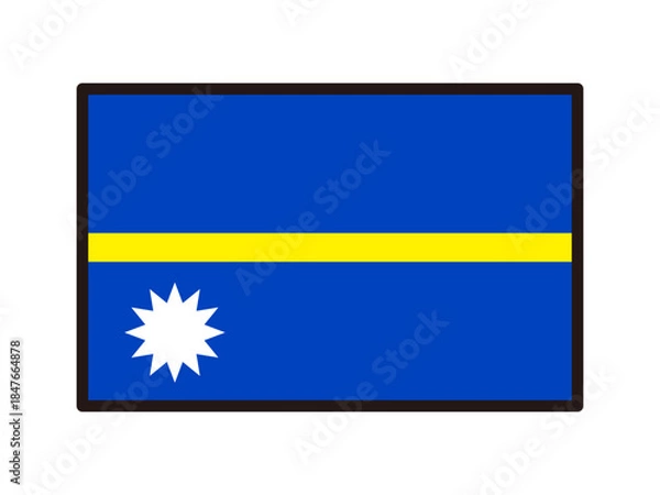 Fototapeta シンプルなナウル共和国の国旗イラスト素材