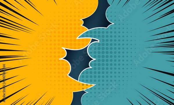 Obraz Abstract vector illustration background comic style decorative elements