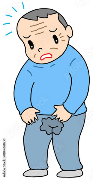 Obraz 疾患・疾病のイラスト - 尿漏れ・切迫性尿失禁・排尿障害