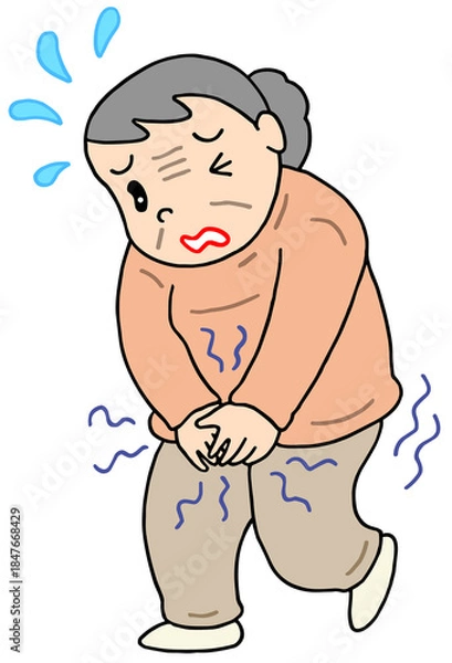 Obraz 疾患・疾病のイラスト - 頻尿・過活動膀胱・排尿障害