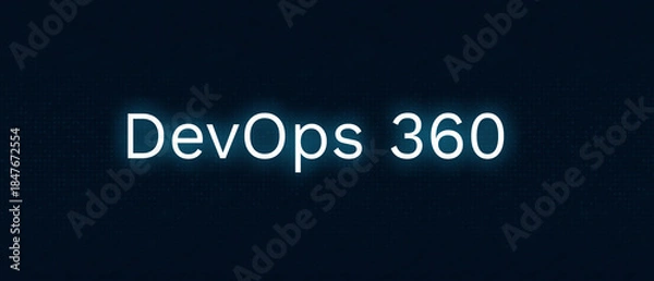 Obraz DevOps 360 Professional Text on Abstract Blue Technology Network Background