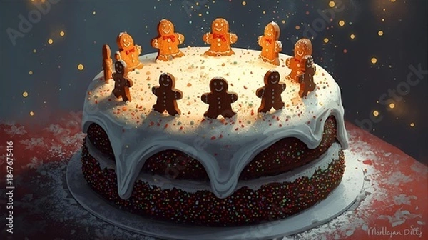 Obraz chocolate cake with icing