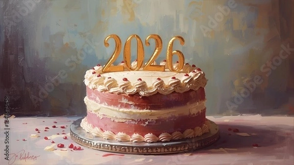 Obraz birthday cake with candles