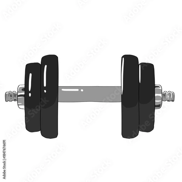 Fototapeta ダンベルのシンプルなベクターイラスト
