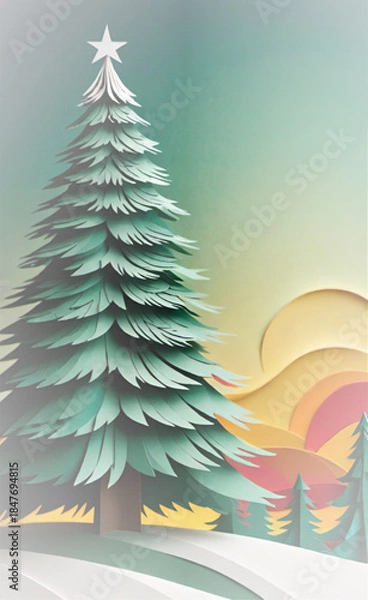 Fototapeta Christmas Tree Vector Illustration
