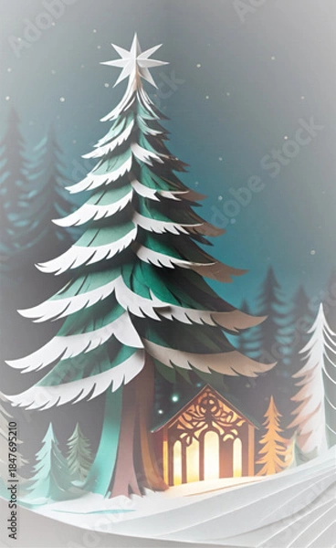 Fototapeta Christmas Tree Vector Illustration