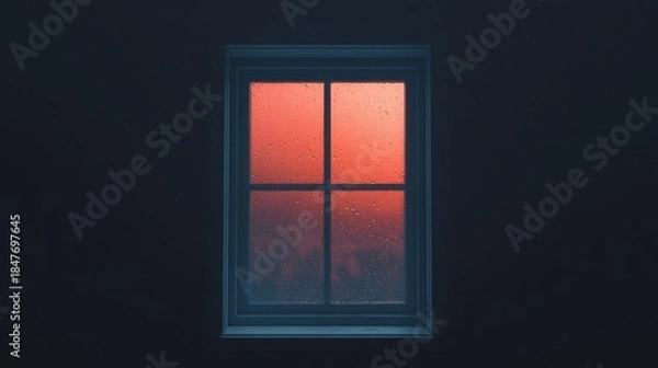 Obraz A window with raindrops on it.