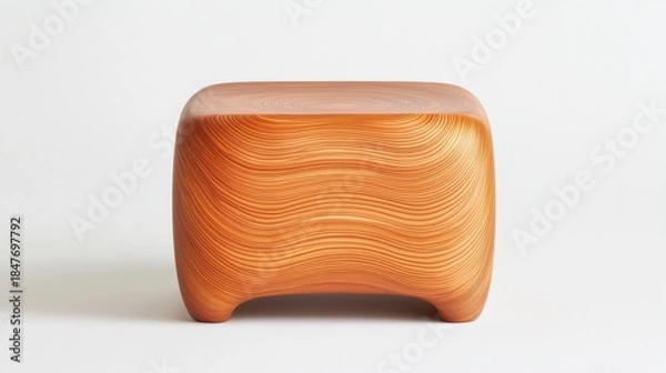 Obraz A wooden stool with a unique design.