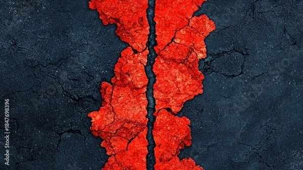 Obraz A crack in a dark blue surface.