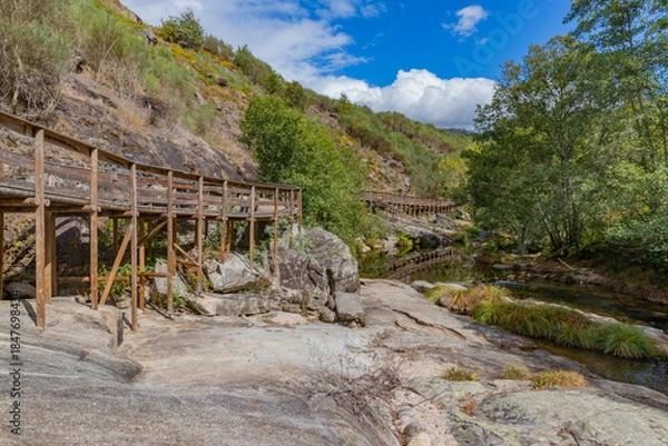Obraz Wooden walkways along River Vez
