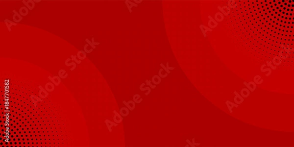 Obraz White circle geometric red abstract background. vector