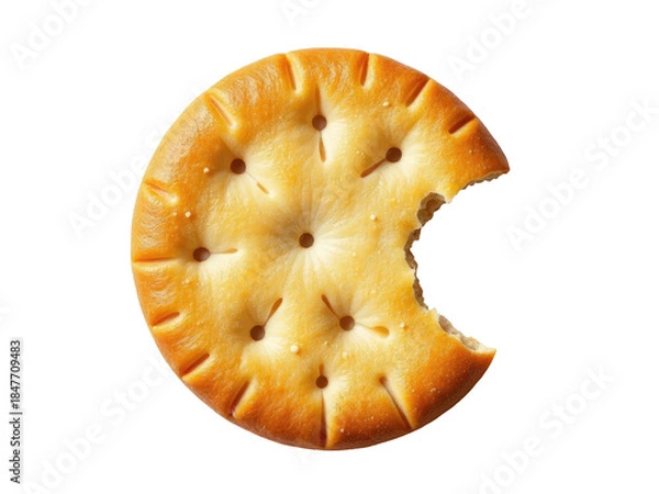 Obraz A broken snack with a missing piece.transparent background