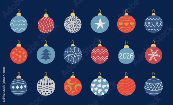 Obraz Christmas ball Set 01