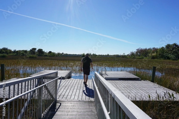 Obraz Man exploring nature alone